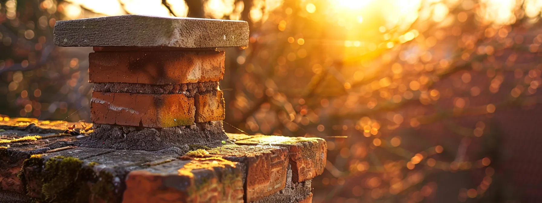 a close-up view of a meticulously inspected chimney, showcasing its sturdy brickwork under warm, golden sunlight, symbolizing safety and professionalism in chimney repair evaluations.