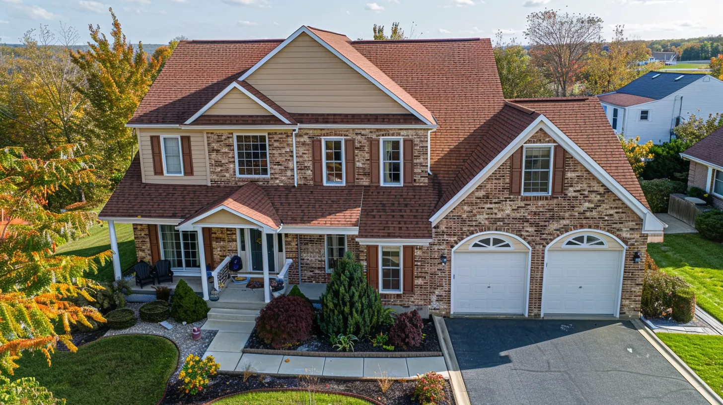 a vibrant, sunlit house showcases beautifully installed roofing, gutters, and siding, symbolizing high-quality yet affordable roofing services in new jersey.