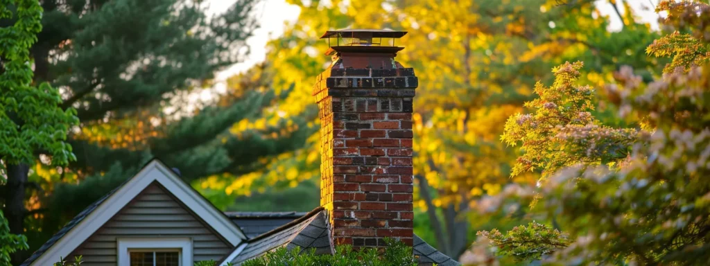 a well-maintained chimney with a pristine brick exterior stands tall against the backdrop of a cozy long island home, bathed in warm sunlight, symbolizing safety and longevity through regular evaluations.