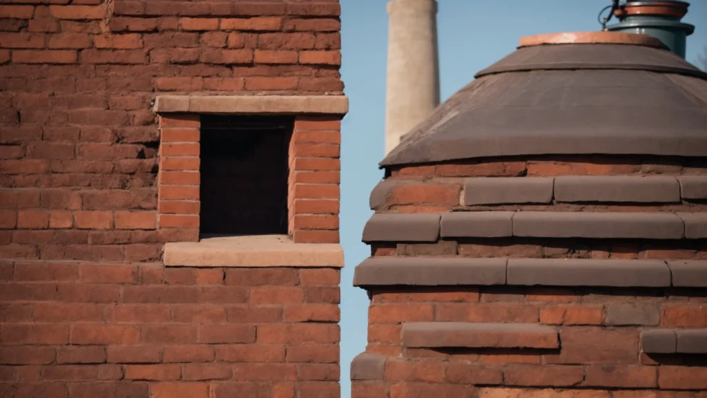 a close-up of a well-maintained chimney against a clear blue sky, showcasing the sturdy brickwork and clean structure, symbolizing the importance of professional chimney evaluations in ensuring safety and functionality.